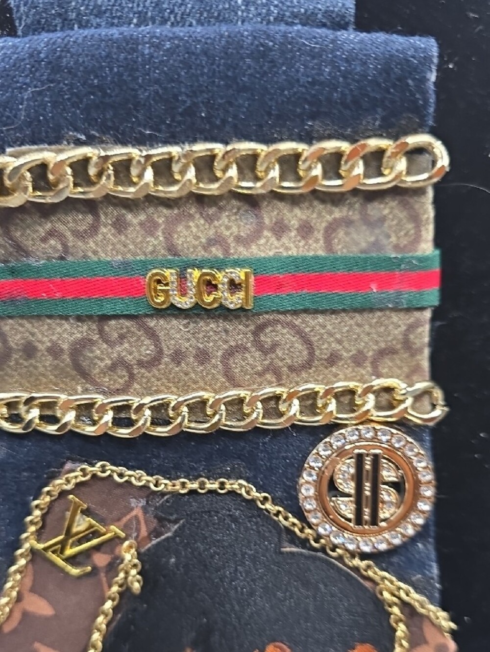 Brown & Gold TIe Necklace - Picture 3 of 6